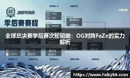 全球总决赛季后赛次轮前瞻：OG对阵FaZe的实力解析